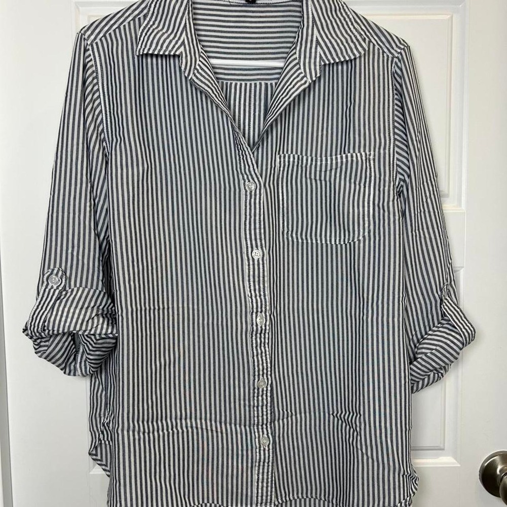 Velvet Heart Blue & White Striped Button-Up